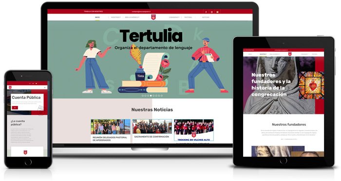 Proyecto de página web, Liceo SSCC San Javier, especializado para colegios